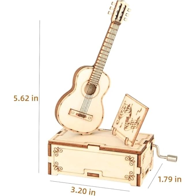 3D WOODEN PUZZLES, MECHANICAL MUSIC BOX, GUITAR BUILDING MODEL, DESKTOP DECORATION DIY3D PUZZLE TOYS, MUSIC BOX MODEL BUILDING KITS, WOODEN MUSIC BOX, CREATIVE GIFTS FOR TEENS AND ADULTS - Image 4